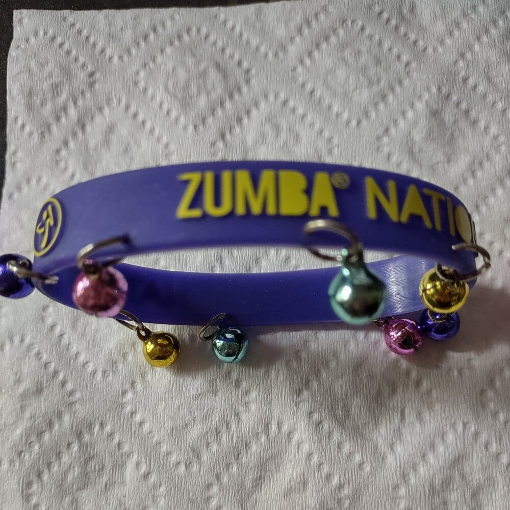 Vintage Zumba Nation silicone bracelet with jingle beads